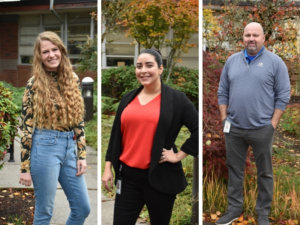 November 2021 Employee Excellence Award recipients Lindsay Rogers, Nicole Daltoso and AJ Panter
